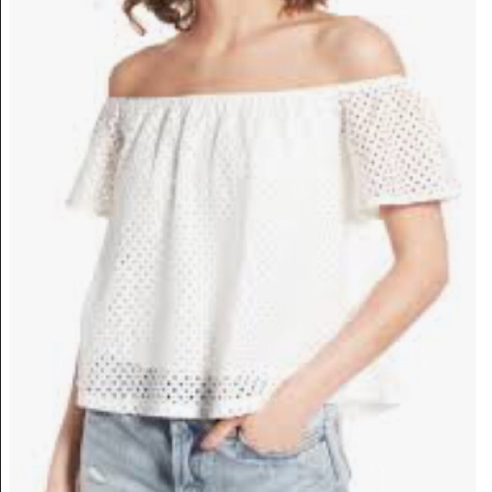 NEW! BP White Eyelet off the shoulder top with Tags.